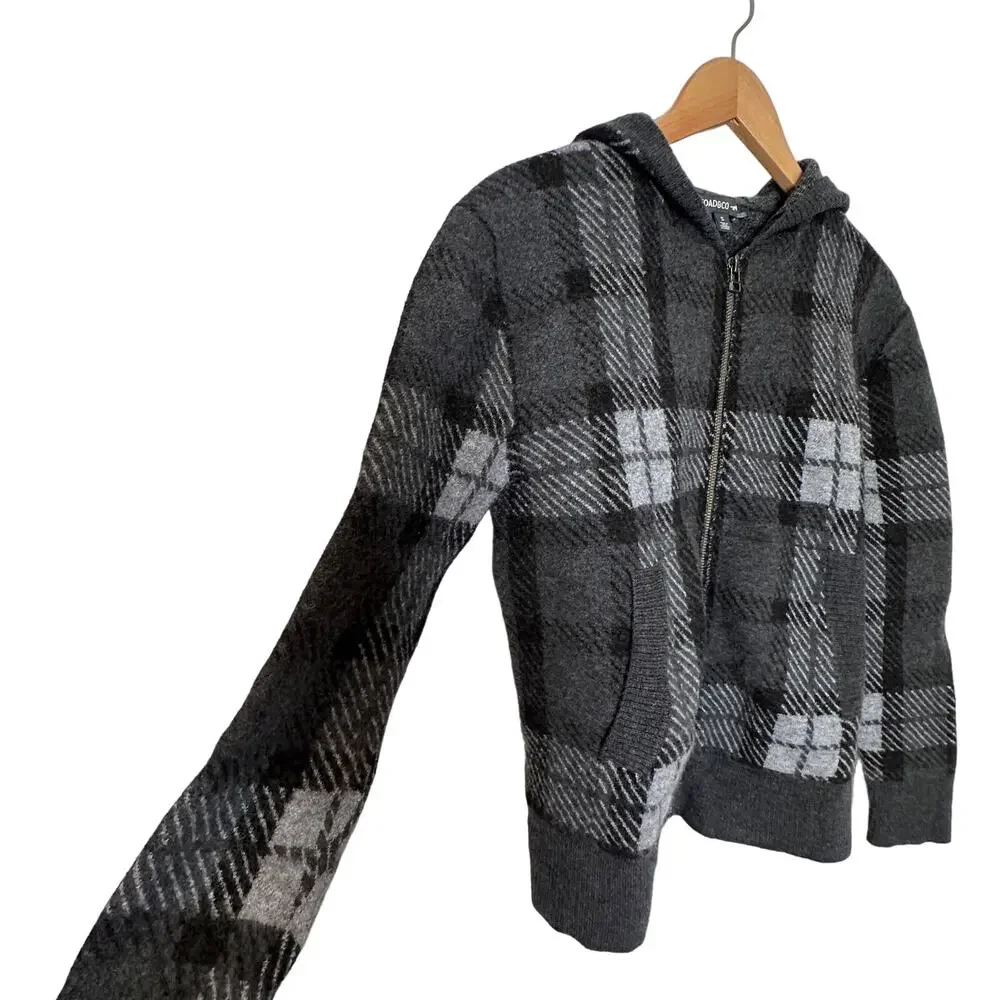 Toad & Co Heartfelt Plaid Zip Wool Sweater size small - Picture 8 of 10